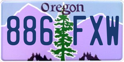 OR license plate 886FXW