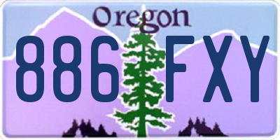OR license plate 886FXY