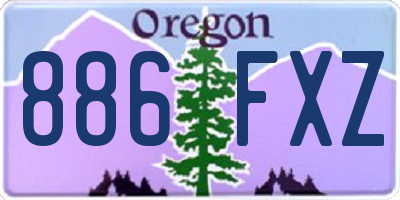 OR license plate 886FXZ