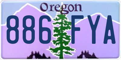 OR license plate 886FYA