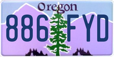 OR license plate 886FYD