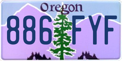 OR license plate 886FYF