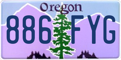 OR license plate 886FYG