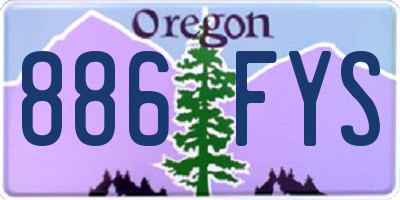 OR license plate 886FYS