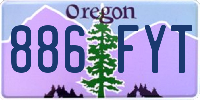 OR license plate 886FYT