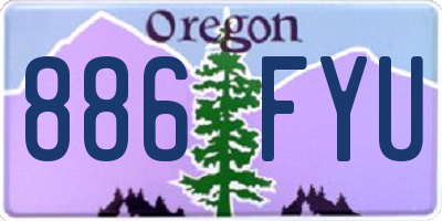 OR license plate 886FYU