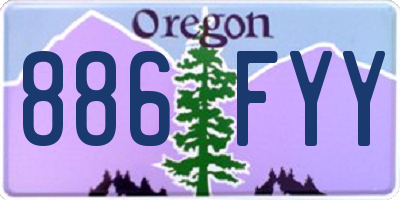 OR license plate 886FYY