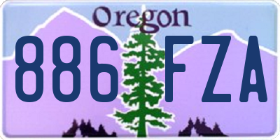 OR license plate 886FZA