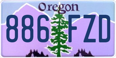 OR license plate 886FZD