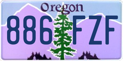 OR license plate 886FZF