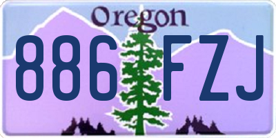 OR license plate 886FZJ
