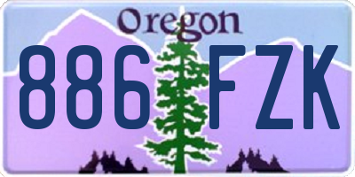 OR license plate 886FZK