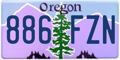 OR license plate 886FZN