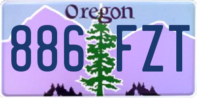 OR license plate 886FZT