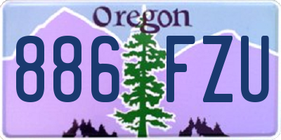 OR license plate 886FZU