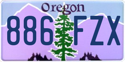 OR license plate 886FZX