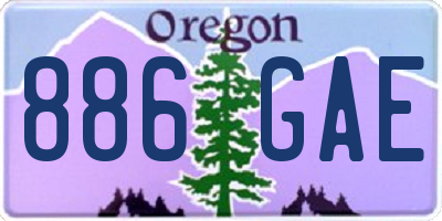 OR license plate 886GAE