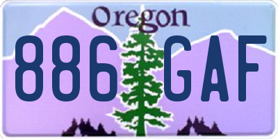 OR license plate 886GAF