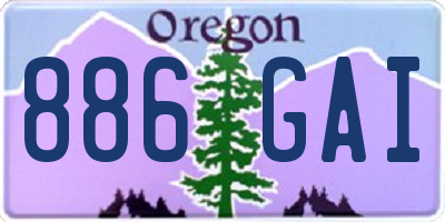 OR license plate 886GAI
