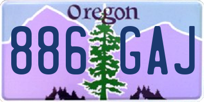 OR license plate 886GAJ