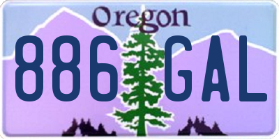 OR license plate 886GAL