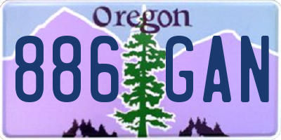 OR license plate 886GAN