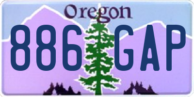 OR license plate 886GAP