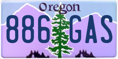 OR license plate 886GAS