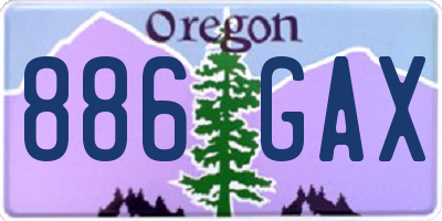 OR license plate 886GAX