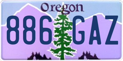 OR license plate 886GAZ