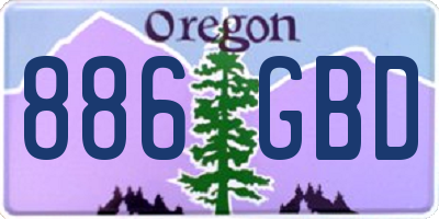 OR license plate 886GBD