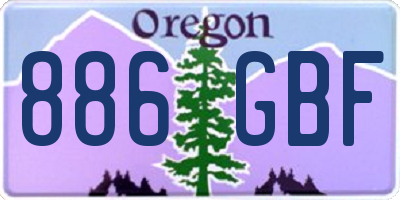 OR license plate 886GBF