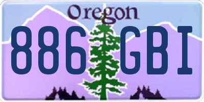 OR license plate 886GBI