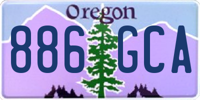 OR license plate 886GCA