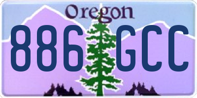OR license plate 886GCC