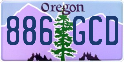 OR license plate 886GCD