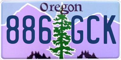OR license plate 886GCK