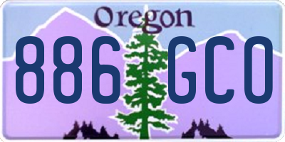 OR license plate 886GCO