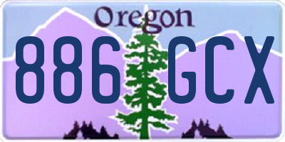 OR license plate 886GCX