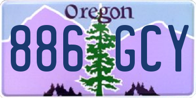 OR license plate 886GCY
