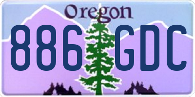 OR license plate 886GDC