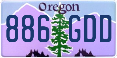 OR license plate 886GDD