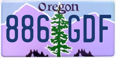 OR license plate 886GDF