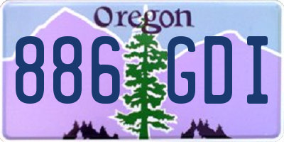 OR license plate 886GDI