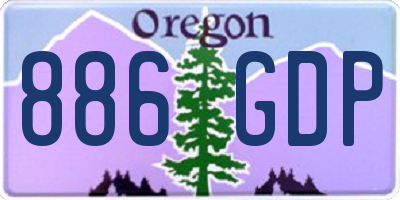 OR license plate 886GDP