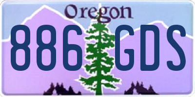 OR license plate 886GDS