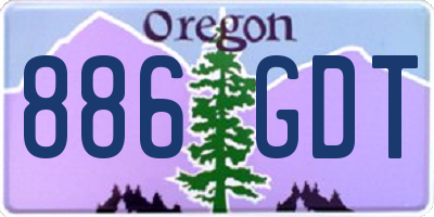OR license plate 886GDT