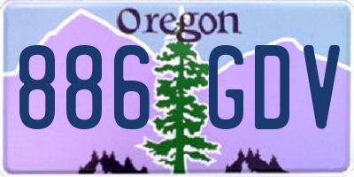 OR license plate 886GDV