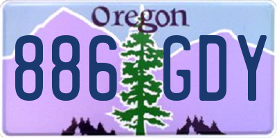 OR license plate 886GDY