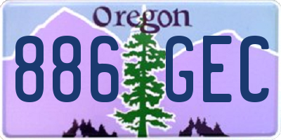 OR license plate 886GEC